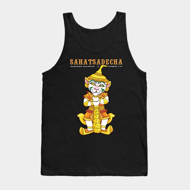 Sahatsadecha Ramakien Guardian Siamese Cat Tank Top by KewaleeTee